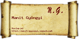 Manit Gyöngyi névjegykártya